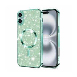 Husa Techsuit MagSafe Apple iPhone 16 Luxury Glitter Verde Deschis