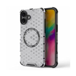 Husa Techsuit MagSafe Apple iPhone 16 HoneyComb Shield Alb