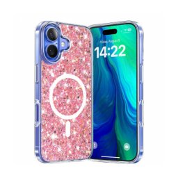 Husa Techsuit MagSafe Apple iPhone 16 Plus Sparkly Glitter Roz
