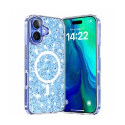 Husa Techsuit MagSafe Apple iPhone 16 Plus Sparkly Glitter Albastru