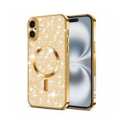Husa Techsuit MagSafe Apple iPhone 16 Plus Tehsuit Luxury Glitter Auriu