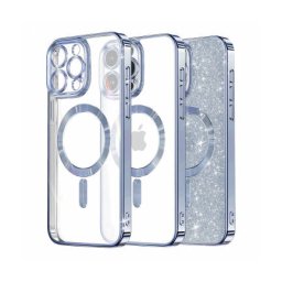 Husa Techsuit MagSafe Apple iPhone 16 Pro Luxury Glitter Albastru