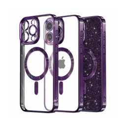 Husa Techsuit MagSafe Apple iPhone 16 Pro Max Luxury Glitter Mov Inchis