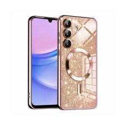 Husa Techsuit MagSafe Samsung Galaxy A15 5G A156 / A15 A155 Luxury Glitter Roz Auriu