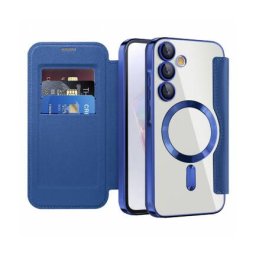 Husa Techsuit MagSafe Samsung Galaxy A35 5G A356 SmartMag Book Piele Ecologica Albastru