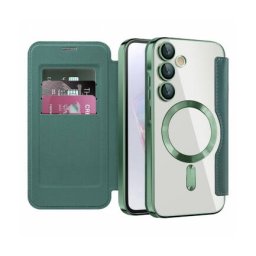 Husa Techsuit MagSafe Samsung Galaxy A35 5G A356 SmartMag Book Piele Ecologica Verde