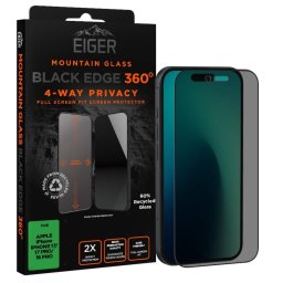 Folie protectie Eiger Privacy Mountain Edge 360 pentru iPhone 17 / iPhone 17 Pro / 16 Pro Black