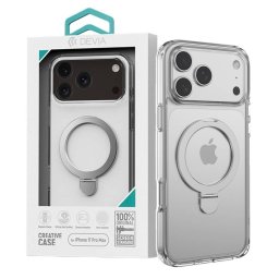Husa Devia Clean Series Magnetic Shockproof pentru iPhone 17 Pro Max Transparent cu suport