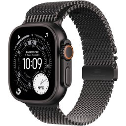 Smartwatch Apple Watch Ultra 3Â CellularÂ 49mmÂ Black Titanium Case Black Titanium Milanese Loop Medium