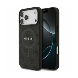Husa Guess MagSafe Apple iPhone 17 Pro Max 4G Ring Classic Logo Negru
