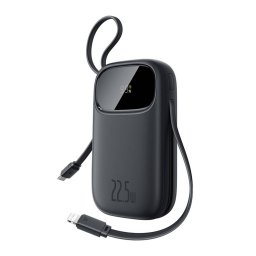 Acumulator extern Baseus EnerFill FC3, 22.5W, USB-C, Lightning, USB-A, Cabluri integrate, Display LED, Negru