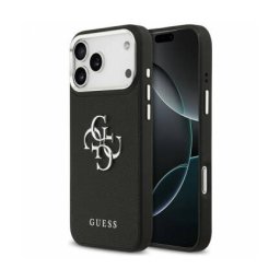 Husa Guess Apple iPhone 17 Pro Max 4G Grained Big Classic Logo Negru