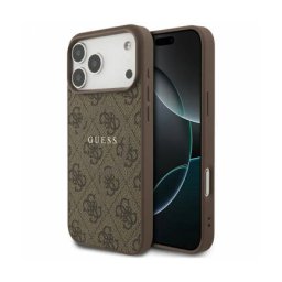 Husa Guess MagSafe Apple iPhone 17 Pro 4G Ring Classic Logo Maro