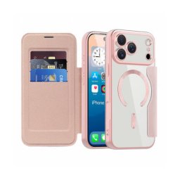 Husa Techsuit MagSafe Apple iPhone 17 Pro SmartMag Book Roz