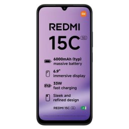Telefon mobil Xiaomi Redmi 15C 128GB 4GB RAM Dual Sim 5G Midnight Black