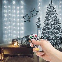 Perdea Luminoasa Familly Decor 100 Micro-LEDuri 3 x 1m 230V cu Telecomanda Alb Rece