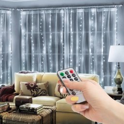 Perdea Luminoasa Familly Decor 300 Micro LEDuri 3 x 3m 230V cu Telecomanda Alb Rece