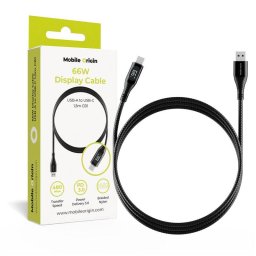 Cablu de date Mobile Origin Display, USB-C la USB-C, 66W, 1.5m, Negru