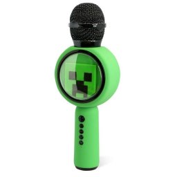 Microfon Karaoke pentru Copii OCEANIA TRADING LTD Popsing LED Light Up Wireless Minecraft Creeper Verde