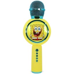 Microfon Karaoke pentru Copii OCEANIA TRADING LTD Popsing LED Light Up Wireless Spongebob Galben