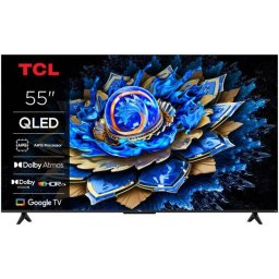 Televizor Smart QLED TCL Seria T69C 55Inch / 138CM Ultra HD 4K Google TV WiFi CI+ Negru