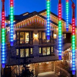 Instalatie 8 Turturi Meteori Procart 288 LED-uri Tuburi 45Cm Decor Craciun Interior/Exterior Lungime 2.3m Multicolor