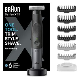Aparat Hibrid de Tuns si Barbierit Braun Series XT5300 Face & Body Wet&Dry Lama 4D Negru