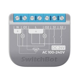 Intrerupator SwitchBot 2 PM, 16A, 2 canale, Compatibil cu Matter, Alexa, Google Home, Apple HomeKit, SmartThings, Bluetooth, WiFi, Gri