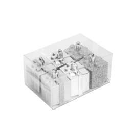 Set Globuri Brad Generic Forma Cadou 4.5 cm 6 Buc/Set Argintiu