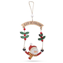 Ornament de Craciun Familly Christmas Lemn Om de Zapada 13 x 17Cm