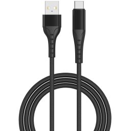 Cablu Lemontti LEMCBAUATC2N USB-A la Type-C Fast Charge 1.2m Negru