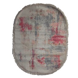 Covor Antiderapant Alas Home Turcesc Oval cu Ciucuri 120 x 160cm 100% Poliester Multicolor
