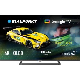 Televizor Blaupunkt 43inch 108cm QLED 4K UHD DVB-T2/C/S2 Smart TV Wi-Fi Bluetooth 3xHDMI 2xUSB 60Hz Negru
