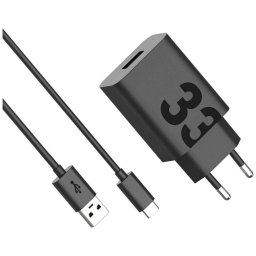 Incarcator Motorola TurboPower, USB-A, 33W, Cablu USB-A/USB-C 1m inclus, Negru
