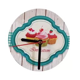 Ceas de Perete Generic fara Rama COOKIES 3 SMALL CUPCAKE 12.5 cm x 0.5 cm Suport Magnetic