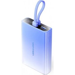 Baterie Externa Vention 10000mAh USB-C + Lightning + USB-A 22.5W Blue