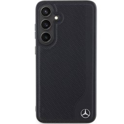 Husa Mercedes-Benz Carcasa Mercedes Leather Debossed Line cu MagSafe compatibila cu Samsung Galaxy S24 Negru