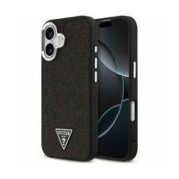 Husa Guess MagSafe Apple iPhone 17 Glitter Triangle Logo Negru