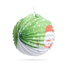 Felinar de Craciun Familly Christmas Model Om de Zapada 25cm Hartie Verde