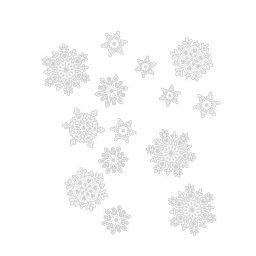 Decoratiuni de Geam Familly Christmas cu Motive de Craciun Set cu Cristale de Gheata Hartie Albe