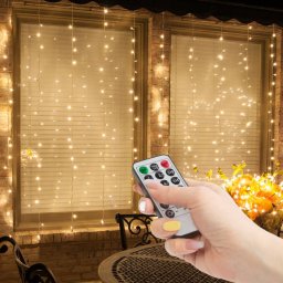 Perdea Luminoasa Familly Decor 3 x 1m 230V cu Telecomanda 100 LEDuri Alb Cald