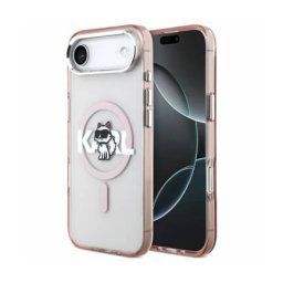 Husa Karl Lagerfeld MagSafe Apple iPhone 17 Air IML Sketch Logo Choupette Roz