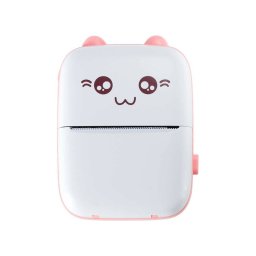 Mini Imprimanta Termica Ikonka pentru Fotografii si Etichete cu Cablu USB si Rola Termica Inclusa IK4118 Roz
