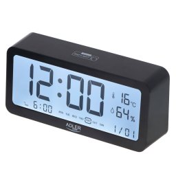 Ceas Digital cu Alarma Adler AD 1195 Ecran Iluminat Alimentare Baterii Negru
