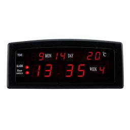 Ceas Birou Caixing Afisaj Led Rosu Calendar Alarma Format AM/PM