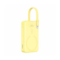 Baterie Externa Baseus Magnetic Mini 10000mAh 20W PD + FQI 1 x Lightning - 1 x QI - 1 x USB-C Galben