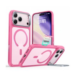 Husa MagSafe ESR Classic Hybrid Kickstand pentru Apple iPhone 17 Pro Max Roz Satinata