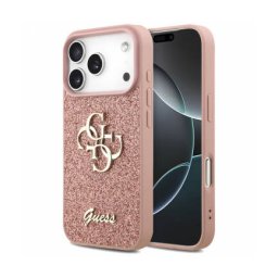 Husa Guess Fixed Glitter Big 4G pentru Apple iPhone 17 Pro Roz