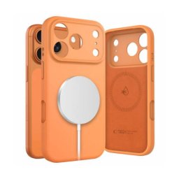 Husa MagSafe TECH-PROTECT Silicone pentru Apple iPhone 17 Pro Portocalie