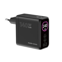 Incarcator Mobile Origin PW21 cu display, 2x USB-C, 1x USB-A, 140W, 5A, Negru